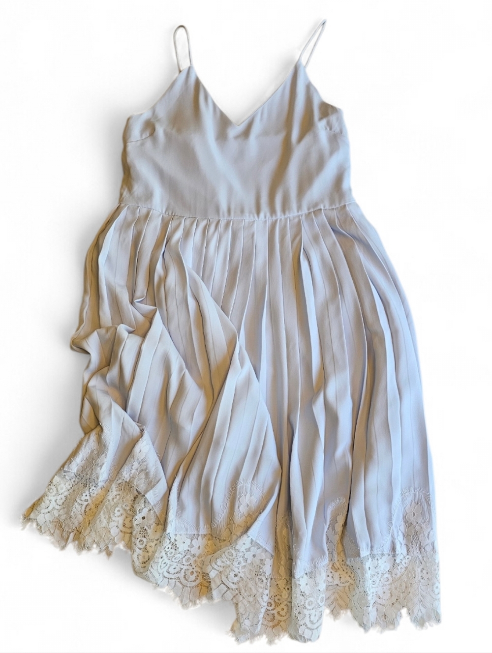 English Factory Baby Blue Lace Hem Dress Small Cottagecore Tea Party Wedding Gue